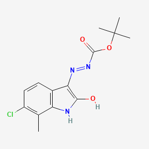 tert-butyl 2-(6-chloro-7-methyl-2-oxo-1,2-dihydro-3H-indol-3-ylidene)hydrazinecarboxylate