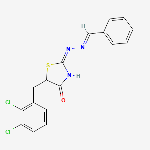 molecular formula C17H13Cl2N3OS B5982079 benzaldehyde [5-(2,3-dichlorobenzyl)-4-oxo-1,3-thiazolidin-2-ylidene]hydrazone 