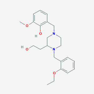 molecular formula C23H32N2O4 B5982086 2-{[4-(2-ethoxybenzyl)-3-(2-hydroxyethyl)-1-piperazinyl]methyl}-6-methoxyphenol 