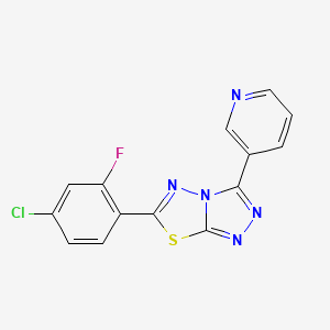 6-(4-chloro-2-fluorophenyl)-3-(3-pyridinyl)[1,2,4]triazolo[3,4-b][1,3,4]thiadiazole