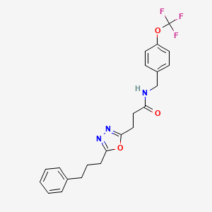 3-[5-(3-phenylpropyl)-1,3,4-oxadiazol-2-yl]-N-[4-(trifluoromethoxy)benzyl]propanamide