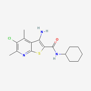 molecular formula C16H20ClN3OS B5982148 3-amino-5-chloro-N-cyclohexyl-4,6-dimethylthieno[2,3-b]pyridine-2-carboxamide 