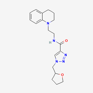 molecular formula C19H25N5O2 B5982153 N-[2-(3,4-dihydro-1(2H)-quinolinyl)ethyl]-1-(tetrahydro-2-furanylmethyl)-1H-1,2,3-triazole-4-carboxamide 