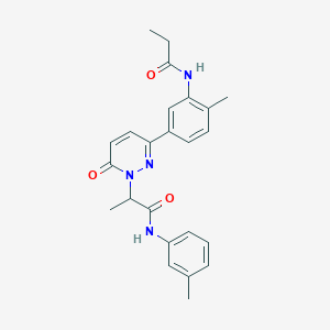 N-(3-methylphenyl)-2-[3-[4-methyl-3-(propionylamino)phenyl]-6-oxo-1(6H)-pyridazinyl]propanamide