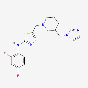 N-(2,4-difluorophenyl)-5-{[3-(1H-imidazol-1-ylmethyl)piperidin-1-yl]methyl}-1,3-thiazol-2-amine