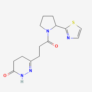 6-{3-oxo-3-[2-(1,3-thiazol-2-yl)-1-pyrrolidinyl]propyl}-4,5-dihydro-3(2H)-pyridazinone