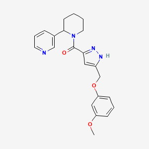 molecular formula C22H24N4O3 B5982194 3-[1-({5-[(3-methoxyphenoxy)methyl]-1H-pyrazol-3-yl}carbonyl)-2-piperidinyl]pyridine 