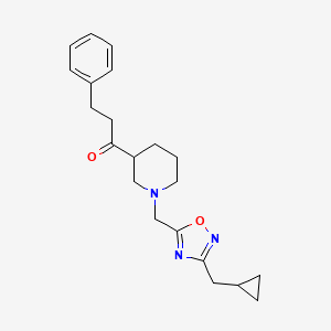 1-(1-{[3-(cyclopropylmethyl)-1,2,4-oxadiazol-5-yl]methyl}-3-piperidinyl)-3-phenyl-1-propanone