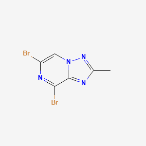 molecular formula C6H4Br2N4 B598220 6,8-Dibromo-2-methyl-[1,2,4]triazolo[1,5-a]pyrazine CAS No. 1198475-31-8