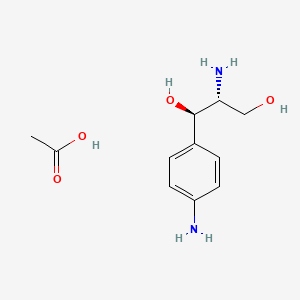 molecular formula C11H18N2O4 B598223 (1r,2r)-2-Amino-1-(4-aminophenyl)propane-1,3-diol acetate CAS No. 16088-09-8