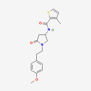 molecular formula C19H22N2O3S B5982261 N-{1-[2-(4-methoxyphenyl)ethyl]-5-oxo-3-pyrrolidinyl}-3-methyl-2-thiophenecarboxamide 