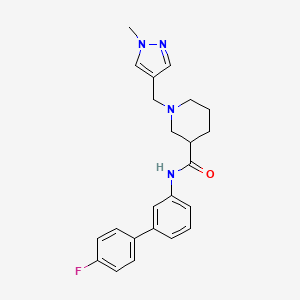 molecular formula C23H25FN4O B5982272 N-(4'-fluoro-3-biphenylyl)-1-[(1-methyl-1H-pyrazol-4-yl)methyl]-3-piperidinecarboxamide 