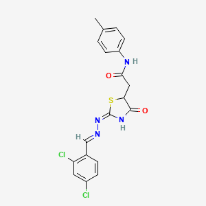 2-{2-[(2,4-dichlorobenzylidene)hydrazono]-4-oxo-1,3-thiazolidin-5-yl}-N-(4-methylphenyl)acetamide