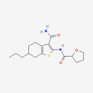 molecular formula C17H24N2O3S B5982296 N-[3-(aminocarbonyl)-6-propyl-4,5,6,7-tetrahydro-1-benzothien-2-yl]tetrahydro-2-furancarboxamide 