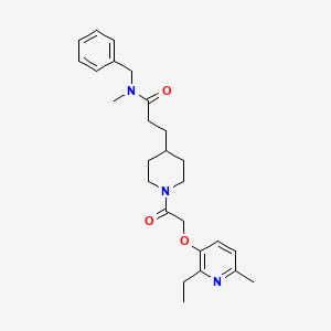 N-benzyl-3-(1-{[(2-ethyl-6-methyl-3-pyridinyl)oxy]acetyl}-4-piperidinyl)-N-methylpropanamide