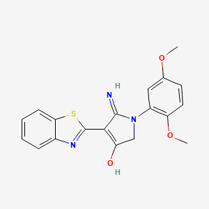 molecular formula C19H17N3O3S B5982339 5-amino-4-(1,3-benzothiazol-2-yl)-1-(2,5-dimethoxyphenyl)-1,2-dihydro-3H-pyrrol-3-one 