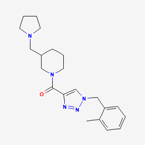 molecular formula C21H29N5O B5982344 1-{[1-(2-methylbenzyl)-1H-1,2,3-triazol-4-yl]carbonyl}-3-(1-pyrrolidinylmethyl)piperidine 