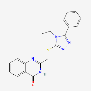 molecular formula C19H17N5OS B5982360 2-{[(4-ethyl-5-phenyl-4H-1,2,4-triazol-3-yl)thio]methyl}-4-quinazolinol 