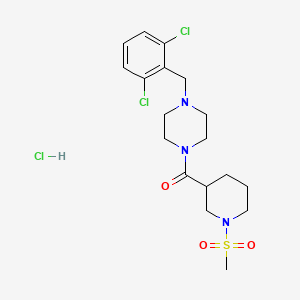 molecular formula C18H26Cl3N3O3S B5982425 1-(2,6-dichlorobenzyl)-4-{[1-(methylsulfonyl)-3-piperidinyl]carbonyl}piperazine hydrochloride 