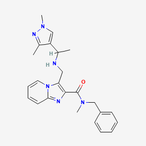 molecular formula C24H28N6O B5982473 N-benzyl-3-({[1-(1,3-dimethyl-1H-pyrazol-4-yl)ethyl]amino}methyl)-N-methylimidazo[1,2-a]pyridine-2-carboxamide 