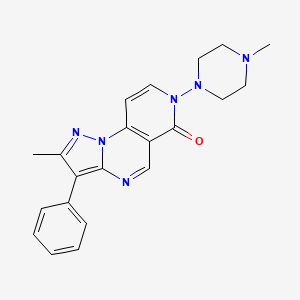 2-methyl-7-(4-methyl-1-piperazinyl)-3-phenylpyrazolo[1,5-a]pyrido[3,4-e]pyrimidin-6(7H)-one