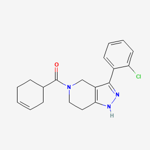 [3-(2-Chlorophenyl)-1,4,6,7-tetrahydropyrazolo[4,3-c]pyridin-5-yl]-cyclohex-3-en-1-ylmethanone