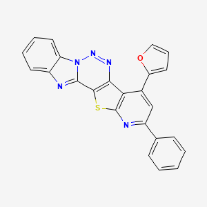 molecular formula C24H13N5OS B5982503 4-(2-furyl)-2-phenylpyrido[3'',2'':4',5']thieno[3',2':4,5][1,2,3]triazino[1,6-a]benzimidazole CAS No. 696612-05-2