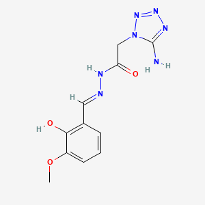 2-(5-aminotetrazol-1-yl)-N-[(E)-(2-hydroxy-3-methoxyphenyl)methylideneamino]acetamide