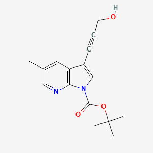 molecular formula C16H18N2O3 B598252 tert-Butyl 3-(3-hydroxyprop-1-ynyl)-5-methyl-1H-pyrrolo[2,3-b]pyridine-1-carboxylate CAS No. 1198106-25-0