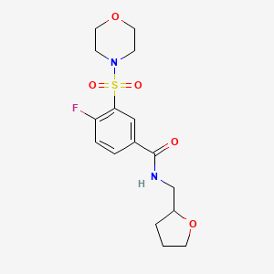 4-fluoro-3-morpholin-4-ylsulfonyl-N-(oxolan-2-ylmethyl)benzamide