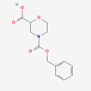 molecular formula C13H15NO5 B598254 4-((苄氧羰基)吗啉-2-羧酸 CAS No. 135782-21-7