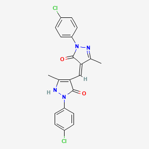 (4Z)-2-(4-chlorophenyl)-4-[[2-(4-chlorophenyl)-5-methyl-3-oxo-1H-pyrazol-4-yl]methylidene]-5-methylpyrazol-3-one