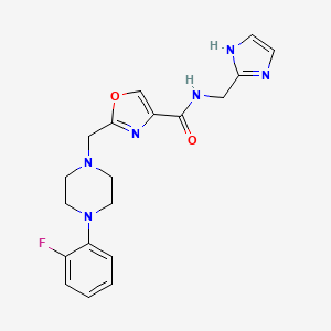 molecular formula C19H21FN6O2 B5982577 2-{[4-(2-fluorophenyl)-1-piperazinyl]methyl}-N-(1H-imidazol-2-ylmethyl)-1,3-oxazole-4-carboxamide 