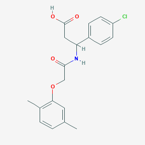 molecular formula C19H20ClNO4 B5982584 3-(4-chlorophenyl)-3-{[(2,5-dimethylphenoxy)acetyl]amino}propanoic acid 