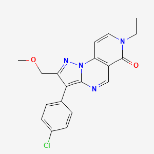 molecular formula C19H17ClN4O2 B5982613 3-(4-chlorophenyl)-7-ethyl-2-(methoxymethyl)pyrazolo[1,5-a]pyrido[3,4-e]pyrimidin-6(7H)-one 