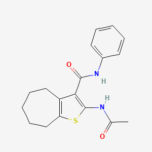 molecular formula C18H20N2O2S B5982649 2-(acetylamino)-N-phenyl-5,6,7,8-tetrahydro-4H-cyclohepta[b]thiophene-3-carboxamide 