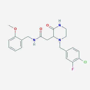 2-[1-(4-chloro-3-fluorobenzyl)-3-oxo-2-piperazinyl]-N-(2-methoxybenzyl)acetamide