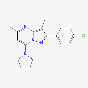 1-[2-(4-Chlorophenyl)-3,5-dimethylpyrazolo[1,5-a]pyrimidin-7-yl]pyrrolidine