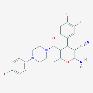 2-amino-4-(3,4-difluorophenyl)-5-{[4-(4-fluorophenyl)-1-piperazinyl]carbonyl}-6-methyl-4H-pyran-3-carbonitrile