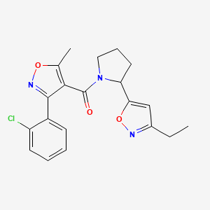 3-(2-Chlorophenyl)-4-[2-(3-ethyl-1,2-oxazol-5-YL)pyrrolidine-1-carbonyl]-5-methyl-1,2-oxazole