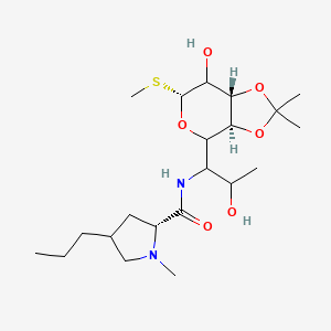 molecular formula C21H38N2O6S B598279 Methyl trans-alpha-6,8-Dideoxy-3,4-O-isopropylidene-6-(1-Methyl-4-propyl-L-2-pyrrolidinecarboxaMido)-1-t CAS No. 17017-21-9