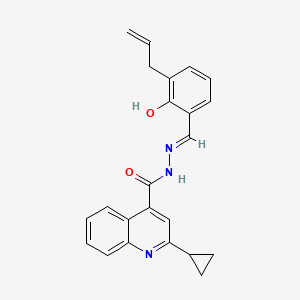 molecular formula C23H21N3O2 B5982811 N'-(3-allyl-2-hydroxybenzylidene)-2-cyclopropyl-4-quinolinecarbohydrazide 