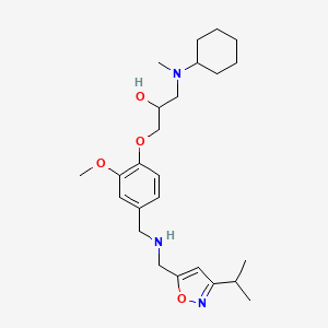 molecular formula C25H39N3O4 B5982812 1-[cyclohexyl(methyl)amino]-3-[4-({[(3-isopropyl-5-isoxazolyl)methyl]amino}methyl)-2-methoxyphenoxy]-2-propanol 