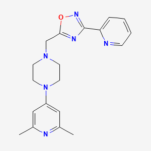 molecular formula C19H22N6O B5982825 1-(2,6-dimethyl-4-pyridinyl)-4-{[3-(2-pyridinyl)-1,2,4-oxadiazol-5-yl]methyl}piperazine 