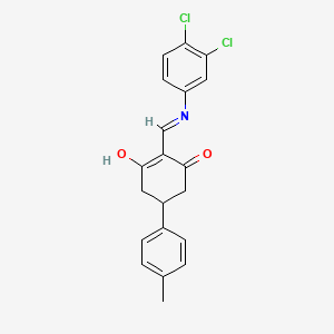 molecular formula C20H17Cl2NO2 B5982840 2-{[(3,4-dichlorophenyl)amino]methylene}-5-(4-methylphenyl)-1,3-cyclohexanedione 