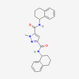 molecular formula C26H28N4O2 B5982849 1-methyl-N,N'-di-1,2,3,4-tetrahydro-1-naphthalenyl-1H-pyrazole-3,5-dicarboxamide 