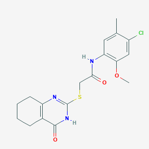 N-(4-chloro-2-methoxy-5-methylphenyl)-2-[(4-oxo-3,4,5,6,7,8-hexahydro-2-quinazolinyl)thio]acetamide