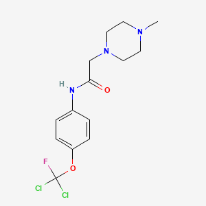 molecular formula C14H18Cl2FN3O2 B5982862 N-{4-[dichloro(fluoro)methoxy]phenyl}-2-(4-methylpiperazin-1-yl)acetamide 