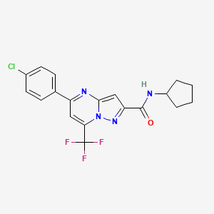 5-(4-chlorophenyl)-N-cyclopentyl-7-(trifluoromethyl)pyrazolo[1,5-a]pyrimidine-2-carboxamide