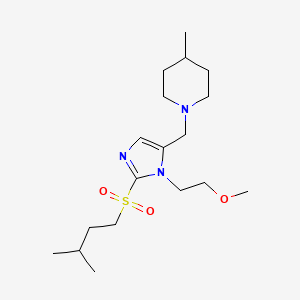 1-({1-(2-methoxyethyl)-2-[(3-methylbutyl)sulfonyl]-1H-imidazol-5-yl}methyl)-4-methylpiperidine